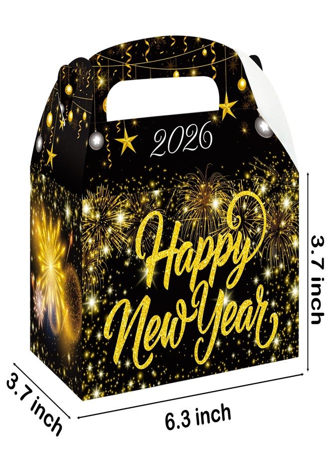 umoni 2026 New Year's Eve Party Treat Boxes New Year's Party Bags Black Gold New Years Eve Party Goodie Gable Boxes Decorations for 2026 New Year's Day Theme Party Favor Supplies Set of 12 - Image 5